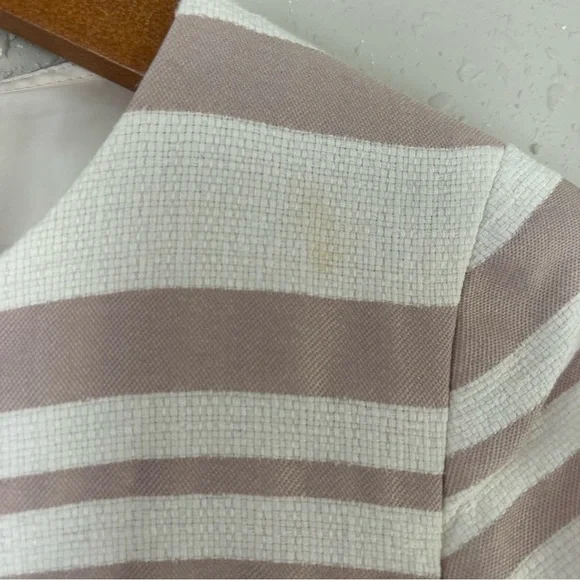 J. Crew Cream Pink Striped Cap Sleeve Mini Dress Formal Size 8 - Picture 9 of 9
